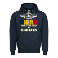 Navy Eagle FMF Corpsman 8404 T Back Design Zipper Hoodie - longCreatives