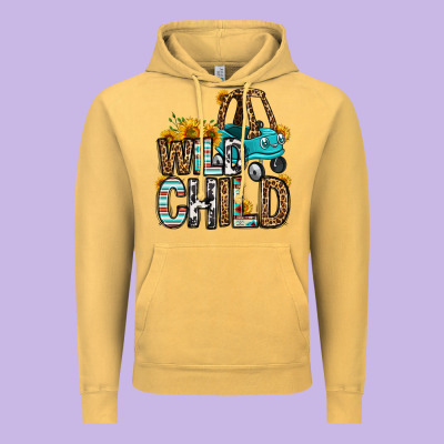 Wild Child Kids Car Vintage Hoodie Designed By Oliviacreatesart