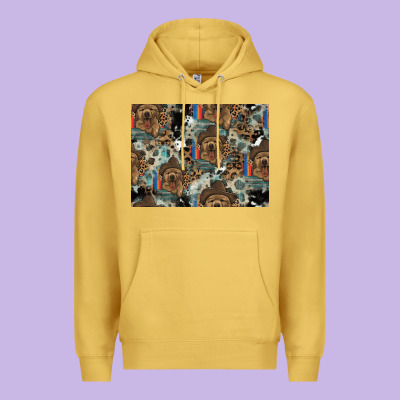Dog Pattern Premium Hoodie Designed By Cowhidedigitalart