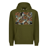 Army Green Dog Pattern Premium Hoodie - CowhideDigitalArt