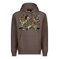 Coffee Dog Pattern Premium Hoodie - CowhideDigitalArt
