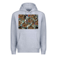 Heather Grey Dog Pattern Premium Hoodie - CowhideDigitalArt