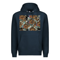 Navy Dog Pattern Premium Hoodie - CowhideDigitalArt