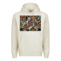 Oatmeal Heather Dog Pattern Premium Hoodie - CowhideDigitalArt