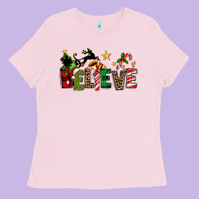 Christmas Believe Ladies Tee Designed By Texasbilliewilder