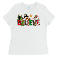White christmas believe Ladies Tee - texasbilliewilder