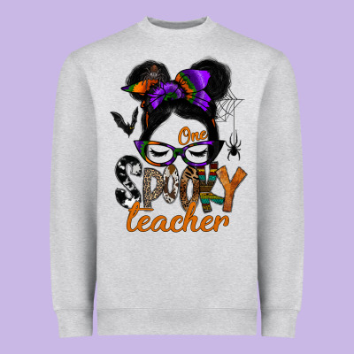 One Spooky Teacher Heavyweight Sweatshirt Designed By Sublimationcraftshop