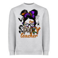 Heather Grey one spooky teacher Heavyweight Sweatshirt - SublimationCraftShop
