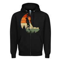 Black Retro Rock Climbing Vintage Climber Zipper Hoodie - longCreatives