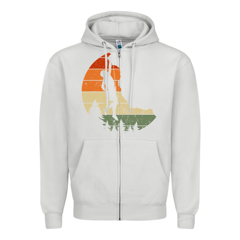 Retro Rock Climbing Vintage Climber Zipper Hoodie by longCreatives | Teevron