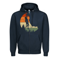 Navy Retro Rock Climbing Vintage Climber Zipper Hoodie - longCreatives