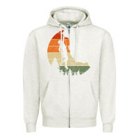 Oatmeal Heather Retro Rock Climbing Vintage Climber Zipper Hoodie - longCreatives
