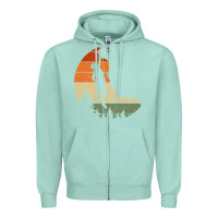 Seafoam Retro Rock Climbing Vintage Climber Zipper Hoodie - longCreatives