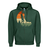 Sports Green Retro Rock Climbing Vintage Climber Zipper Hoodie - longCreatives