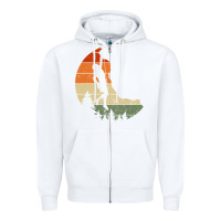 White Retro Rock Climbing Vintage Climber Zipper Hoodie - longCreatives