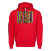 Red mardi gras fleur de lis mask leopard glitter  brushstrokes Zipper Hoodie - Artiststas