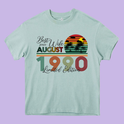 Best Wife Since August 1990 Limited Edition Heavy Core Tee Designed By Bettercallsaul