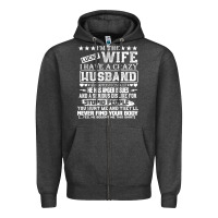Charcoal Heather i am a lucky wife i have a crazy husband valentine gift Zipper Hoodie - longCreatives