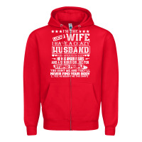 Red i am a lucky wife i have a crazy husband valentine gift Zipper Hoodie - longCreatives