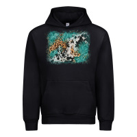 Black cowhide turquoise leather background Urban Hoodie - AdoDesignShop