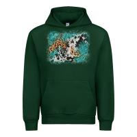 Forest Green cowhide turquoise leather background Urban Hoodie - AdoDesignShop