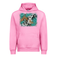 Fuchsia Pink cowhide turquoise leather background Urban Hoodie - AdoDesignShop