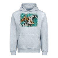 Heather Grey cowhide turquoise leather background Urban Hoodie - AdoDesignShop