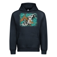 Navy cowhide turquoise leather background Urban Hoodie - AdoDesignShop