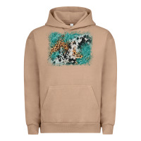 Pigment Burro cowhide turquoise leather background Urban Hoodie - AdoDesignShop