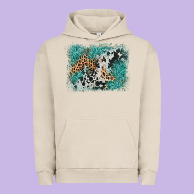 Cowhide Turquoise Leather Background Urban Hoodie Designed By Adodesignshop