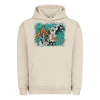 Pigment French Oak cowhide turquoise leather background Urban Hoodie - AdoDesignShop