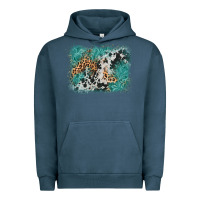 Pigment Midnight Navy cowhide turquoise leather background Urban Hoodie - AdoDesignShop