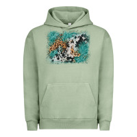 Pigment Oil Green cowhide turquoise leather background Urban Hoodie - AdoDesignShop