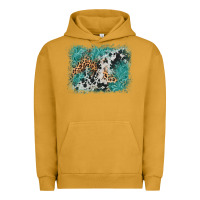 Pigment Peanut Butter cowhide turquoise leather background Urban Hoodie - AdoDesignShop