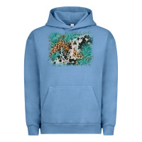 Pigment Pebble Blue cowhide turquoise leather background Urban Hoodie - AdoDesignShop