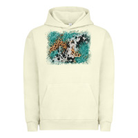 Pigment Pistachio cowhide turquoise leather background Urban Hoodie - AdoDesignShop
