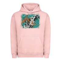 Pigment Salmon cowhide turquoise leather background Urban Hoodie - AdoDesignShop