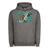 Pigment Tornado cowhide turquoise leather background Urban Hoodie - AdoDesignShop