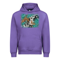 Tulip cowhide turquoise leather background Urban Hoodie - AdoDesignShop