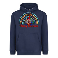 Navy merry christmas gnomes   rainbow Heavyweight Hoodie - BarkalooDesign