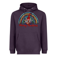Plum merry christmas gnomes   rainbow Heavyweight Hoodie - BarkalooDesign