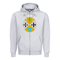 Heather Grey Calabria Coat of arms  Flag souvenir Italy Zipper Hoodie - longCreatives