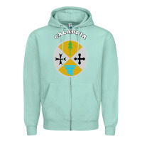 Seafoam Calabria Coat of arms  Flag souvenir Italy Zipper Hoodie - longCreatives