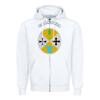 White Calabria Coat of arms  Flag souvenir Italy Zipper Hoodie - longCreatives