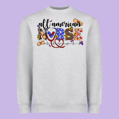 All American Nurse Heavyweight Sweatshirt Designed By Artiststas
