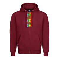 Burgundy St. Patrick's Day Western Shamrock Leopard Rainbow Zipper Hoodie - Artiststas