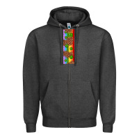 Charcoal Heather St. Patrick's Day Western Shamrock Leopard Rainbow Zipper Hoodie - Artiststas
