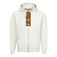 Oatmeal Heather St. Patrick's Day Western Shamrock Leopard Rainbow Zipper Hoodie - Artiststas