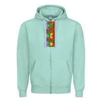 Seafoam St. Patrick's Day Western Shamrock Leopard Rainbow Zipper Hoodie - Artiststas