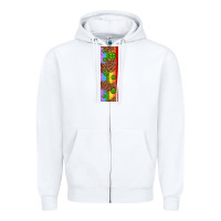 White St. Patrick's Day Western Shamrock Leopard Rainbow Zipper Hoodie - Artiststas